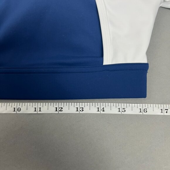 NWT Halara Tee Womens XL White Blue Cut Out Short Sleeve Cropped Barre Dance Top - Picture 9 of 13